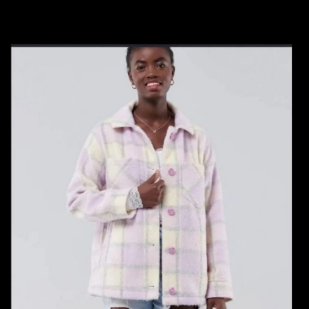 Hollister Cozy Brushed plaid  Shirt Jacket